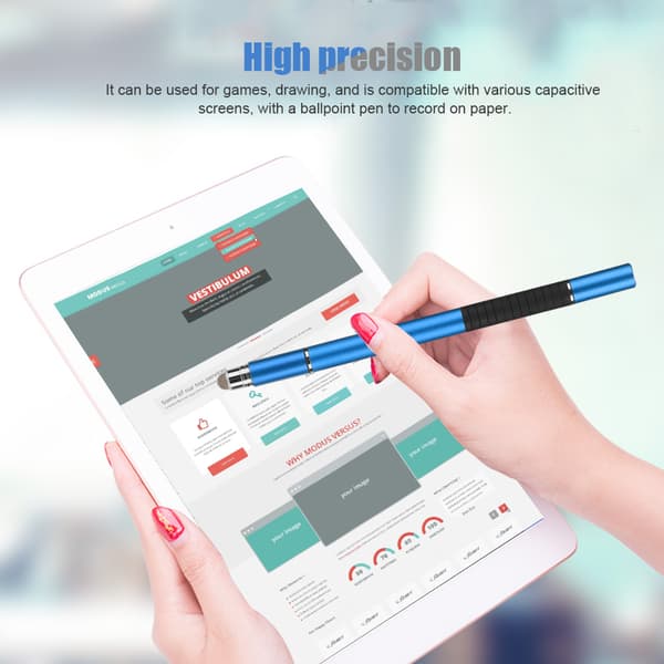 3-i-1 Precision Touch Screen Stylus Penna för mobiltelefon och surfplatta (blå)