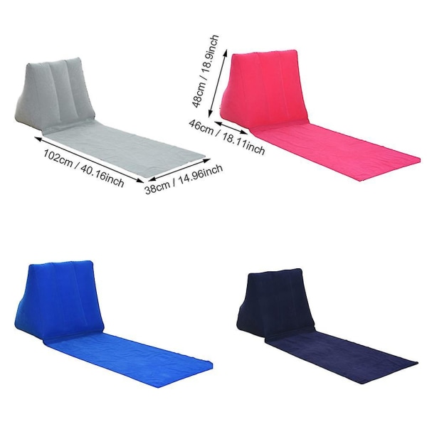 Sammenleggbar Myk Oppblåsbar Strandmatte Festival Camping Fritidsseng Ryggpute Pute Stol Sete Luftseng Reisemadrass