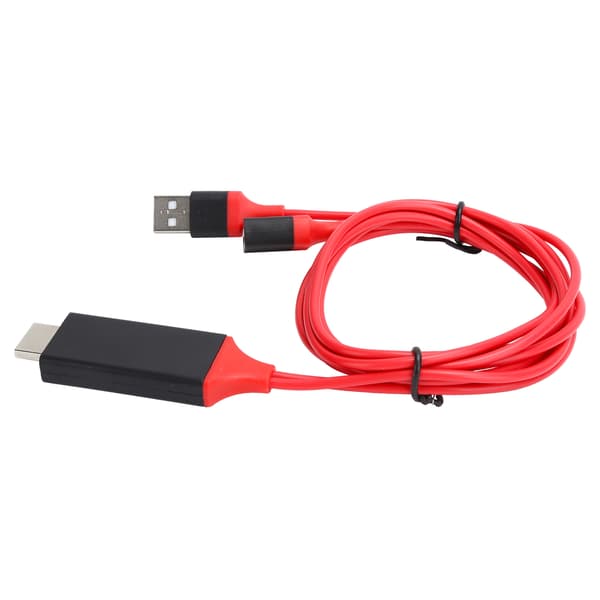 1080p TypeC Mobiltelefon til HD Multimedia Interface Kabel USB Adapter til IOs Android (Rød)