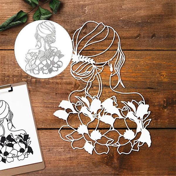 Flower Girl Cutting Die Diy Scrapbog Stempling Papir Cards Craft Stencil Form