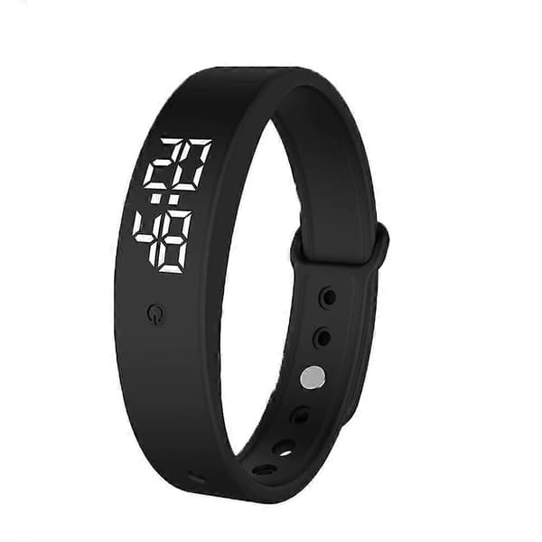 【BQ】Vibrerende armbåndsur til dybe sovende, lydløst vækkeur til mænd og kvinder sort [HK]