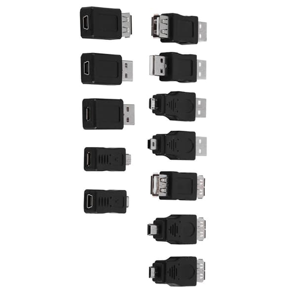 12 kpl USB2.0-sovittimia - Micro/Mini Uros/Naaras Muuntimet