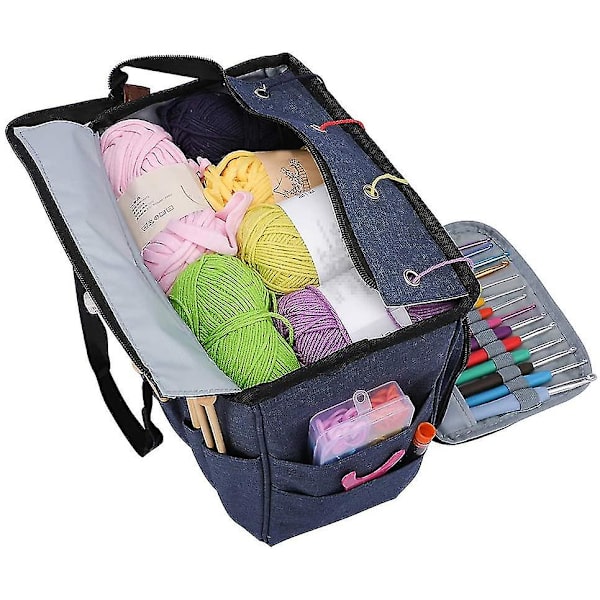 Knitted Bag With Shoulder Strap, Yarn Bag, Handicraft Bag, Storage