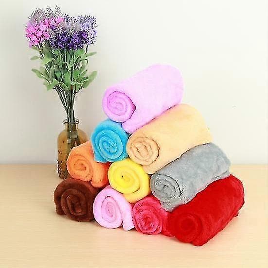 【BQ】Koralfleece Tæpper Superbløde Shaggy Universelle Ensfarvede Fleecetæpper til Sofa beige 70x100cm