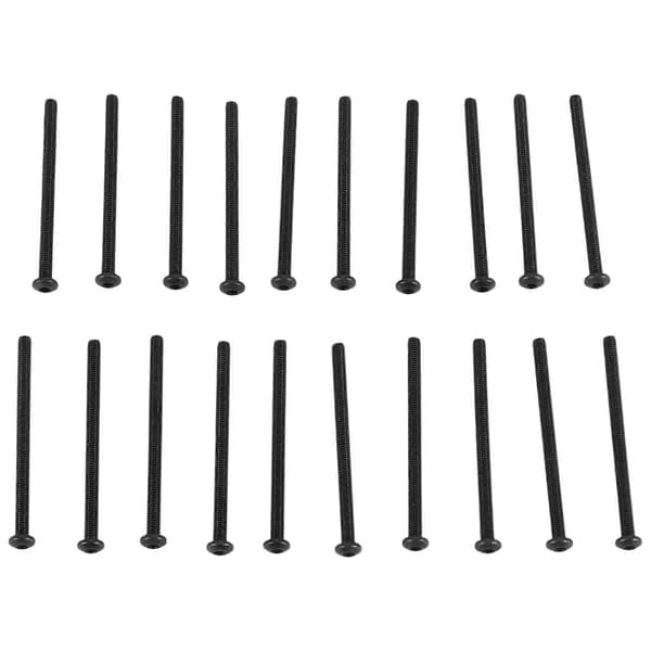M3 x 45 mm kuusiokoloruuvit seosterästä, musta, 20 kpl musta