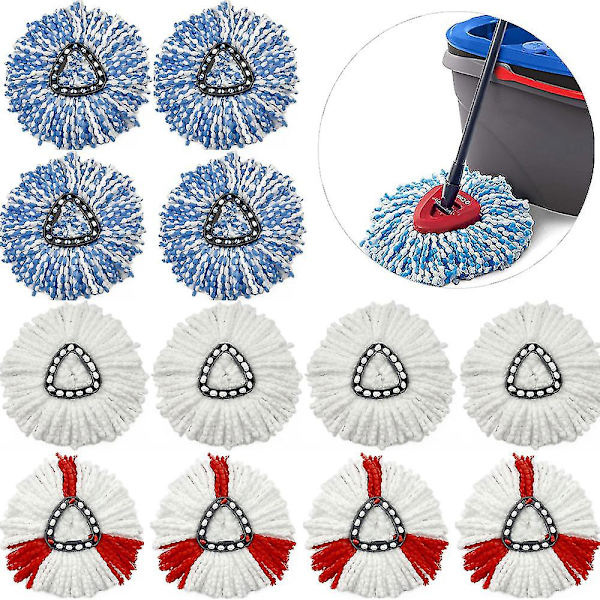 4-pack vridbar mopp ersättningshuvud mopphuvud refill mopphuvud mopp för golvrengöring Mikrofibermopphuvuddelar red