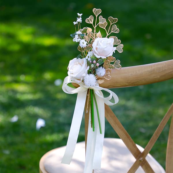 Simulerede Bryllupsstol Ryglænsblomster, Western Stil