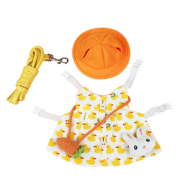 1 Set Kaninväst Set Elegant iögonfallande Andas kanin Husdjursväst Tillbehör Utomhuskoppel Kaninkläder för hemkläder Stad Yellow M
