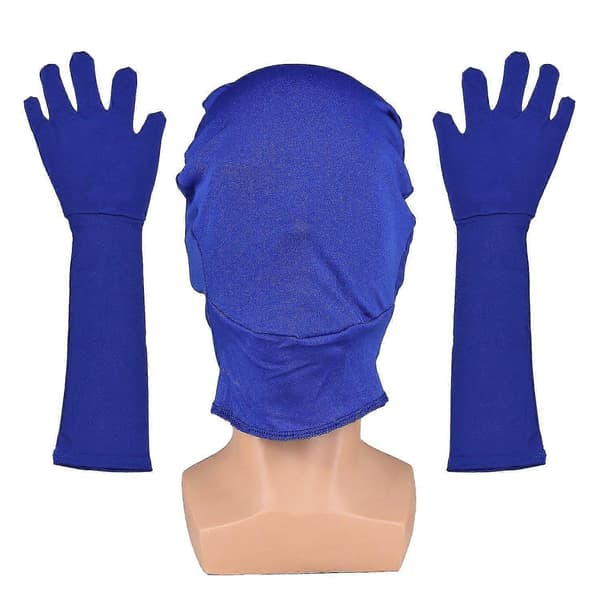 【BQ】Blå Chroma Key Maske Handsker Chromakey Hætte Handske Usynlige Effekter Baggrund Chroma Keying Blå Handsker Blue