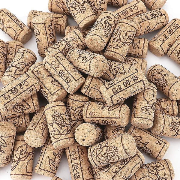 Natural Wine Corks Premium rett korkstopper 7/8" X 1 3/4", utmerket for flaskevin - 100 Count