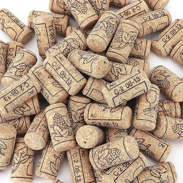 Natural Wine Corks Premium Suora korkkitulppa 7/8" X 1 3/4", Erinomainen pullotettuun viiniin - 100 Count