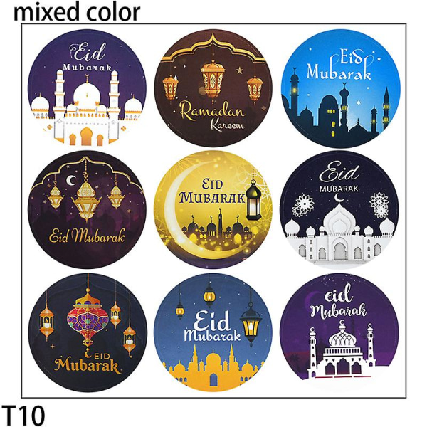 60/120 st Ramadan Eid Mubarak Dekorationer Pappersklistermärke Presentetikett Sigillklistermärke Islamisk muslimsk Eid Al-fitr Dekorationstillbehör T10 60Pieces