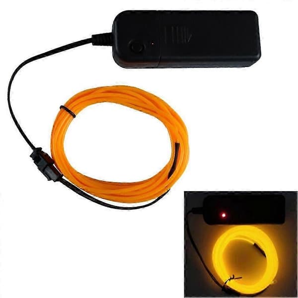 1m Glødende EL-trådskabel til julebalfest DIY-kostumer lys AA-batteri USB-kontrollampe 2,3 mm white