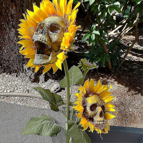 Creative Sunflower Skull Tekokukkakoristelu Huijauskoristelu Auringonkukka