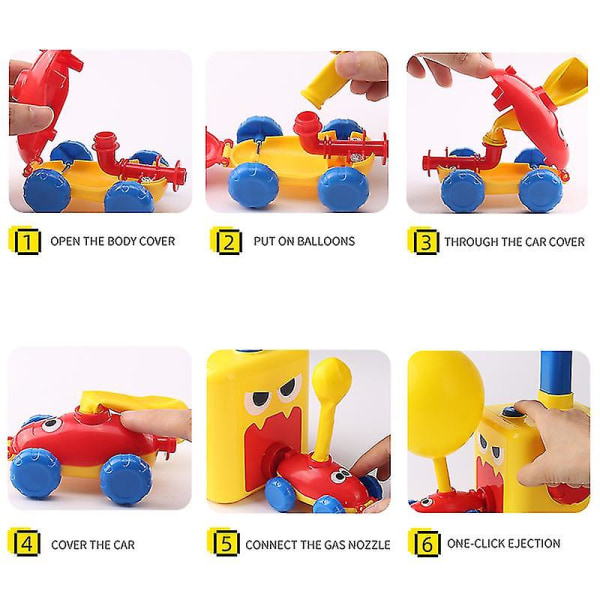 Hhcx-new Interesting Air Inertia Power Balloon Car Toy Children&#39;s Balloon Car Toy Puzzle Fun Education Children Christmas Party Gift Space Frog