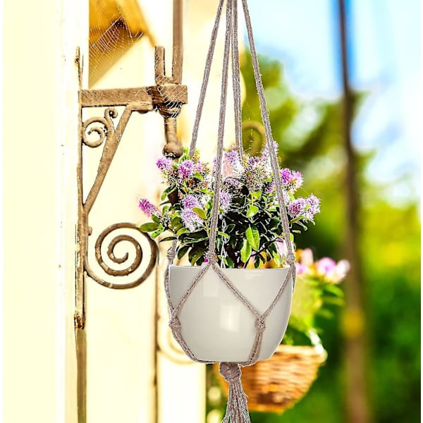 4 stk hængereb Makrame Plantepotteholder 2 stk 105 Cm Og 2 stk 90 Cm