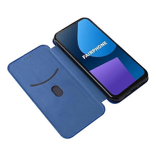 Kompatibelt deksel for Fairphone 5 med karbonfibertekstur og kortholder Blue