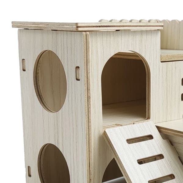Træ Hamsterhus Bideresistent Skjulested Legetøj Tilbehør Spring Villa 16x16x5cm 6.3x6.3x2.0in