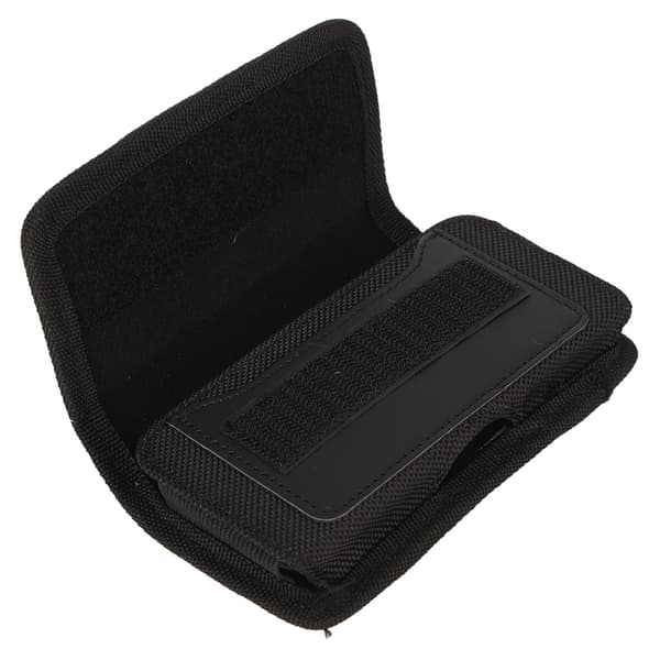 Nylon Telefon Bælte Etui med Klips til iPhone 14 Pro 13 Mini Samsung Galaxy S23 Sort