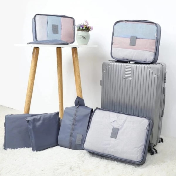 Förpackningskuber Set med förvaringspåsar, mörkgrå, 40 x 30 x 12 cm, mörkgrå Dark gray