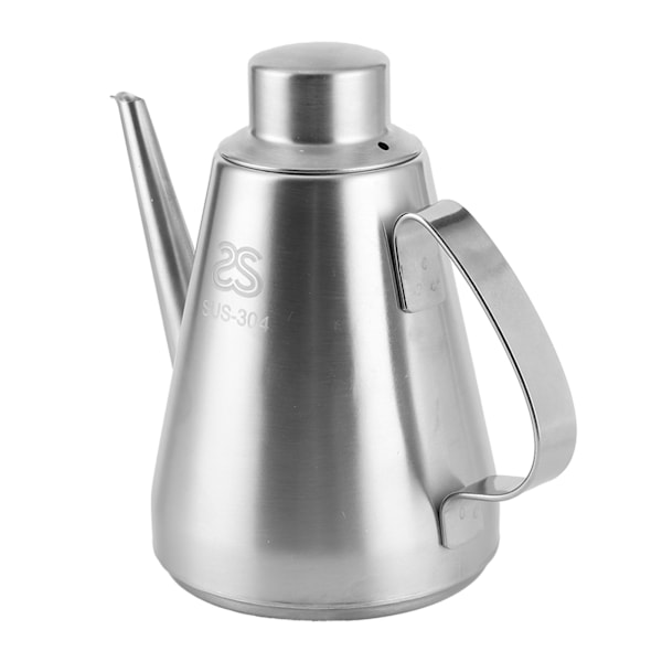 Oliedispenser i rustfrit stål til køkken med låg 24 oz 600 ml opbevaringsbeholder