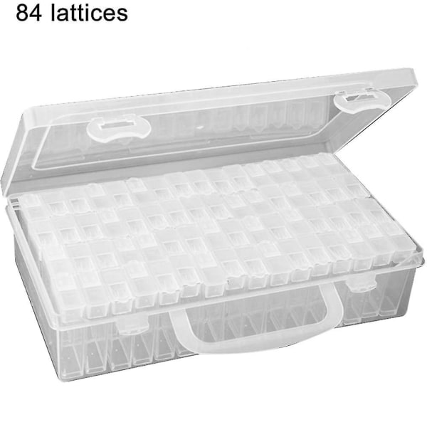 42/84 Grid Transparent Box Gør-det-selv Håndlavet Beaded Diamond Painting Opbevaringsboks Glas Risperle Box Nail Art Accessories Box 84 grid