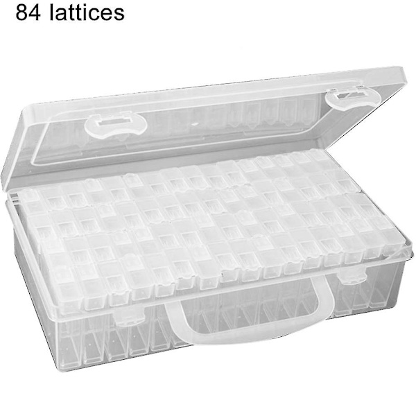 42/84 Grid Transparent Box Gör-det-själv handgjorda pärlstav diamond painting Förvaringslåda Glas Rispärlor Box Nail Art Tillbehörslåda 84 grid