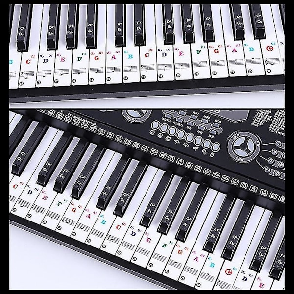 Klaver Alfabet Notes Stickers Keyboard Hand Scroll Symboler
