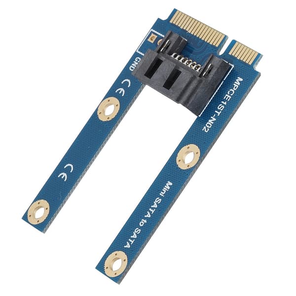 mSATA - SATA -sovitinkortti Mini SATA 7pin MPCIe -laajennus vaakasuunnassa