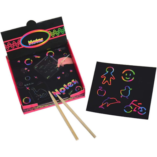 Rainbow Scratch Note Cards Kid Mini Scratch Art Pad