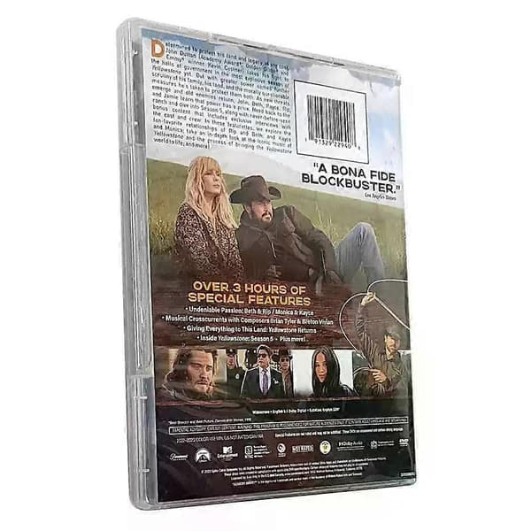 Yellowstone Sesong 5 Del 1 DVD, 4-disk sett, med Kevin Costner, engelsk lyd og undertekster