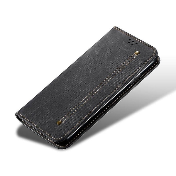 För Iphone 14 Denim Texture Casual Style Phone case (svart)
