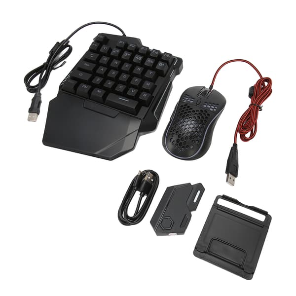 Keyboard Mouse Converter Sæt Kablet Trådløs RGB Enhånds Tastatur Mus Adapter Combo til Android til Harmony til IOS