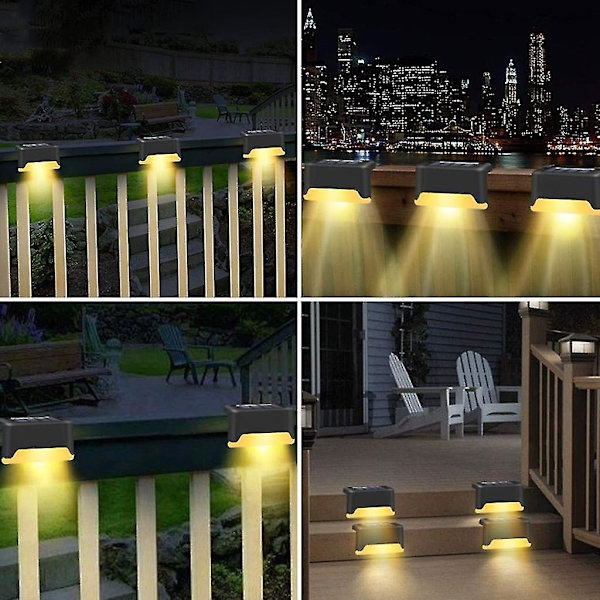 Solar Lampa För Utomhus Led Däck Lights Steg Lampa Solar Light Utomhus Utomhus Utomhus Path Trapplampa För terrass staket och trappor