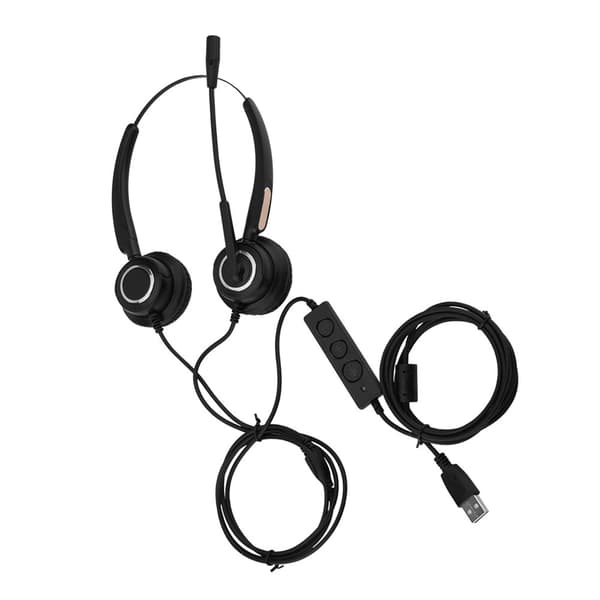 Let USB Call Center-headset med støjreducerende mikrofon
