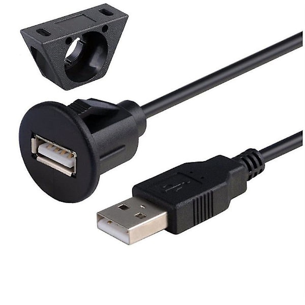1m/3ft Car Dash Board Mount USB 2.0 Hane Till Hona Socket Panel förlängningskabel Black