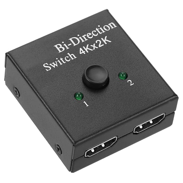 BiDirectionel Konverter HDMI Switch HDMI Splitter Video 1 Input 2 Output Adapter (Sort)