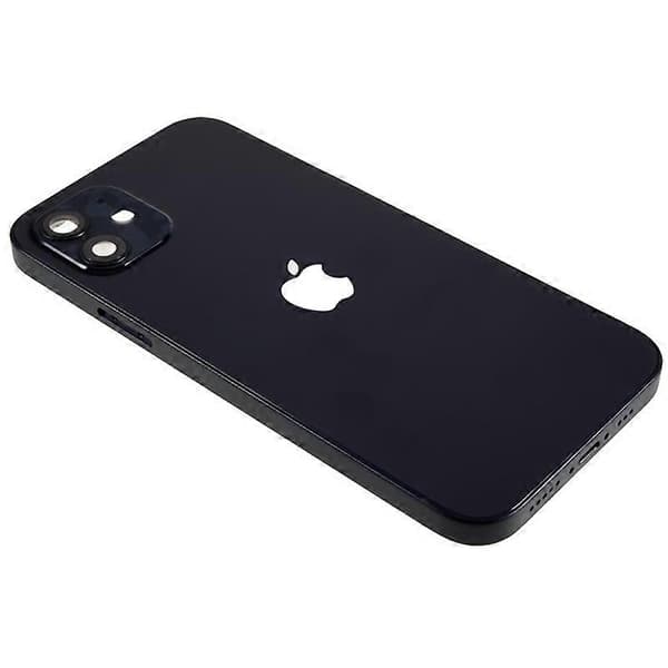 【BQ】Til iPhone 12 6,1 tommer Bagside Batterihus Beskyttelse Mellemramme Sideknapper Udskiftningsdel Sort Black Black