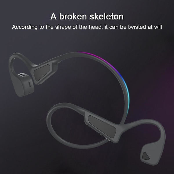 Bone Conduction Bluetooth Headset-harmaa Musta