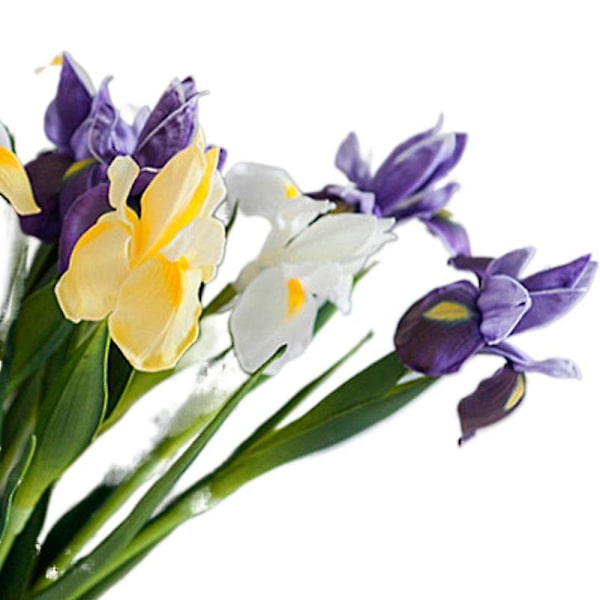 Imitasjon blomst irske ornamenter Pu Feel irsk iris kunstig falsk blomst bryllup dekorasjon blomst hjem yellow