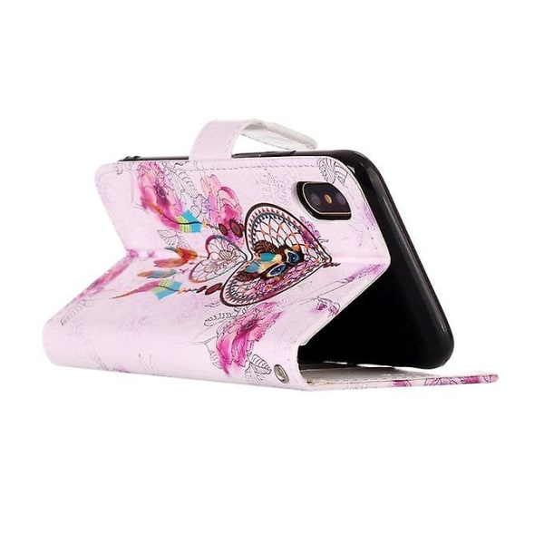 För Iphone X Colorful Dream Catcher Owl Pattern Horisontellt Flip Case med hållare & kortplatser & plånbok & fotoram