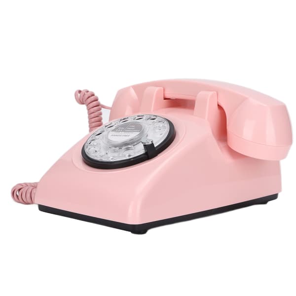 Klassisk Rosa Retro Roterende Håndsett Telefon