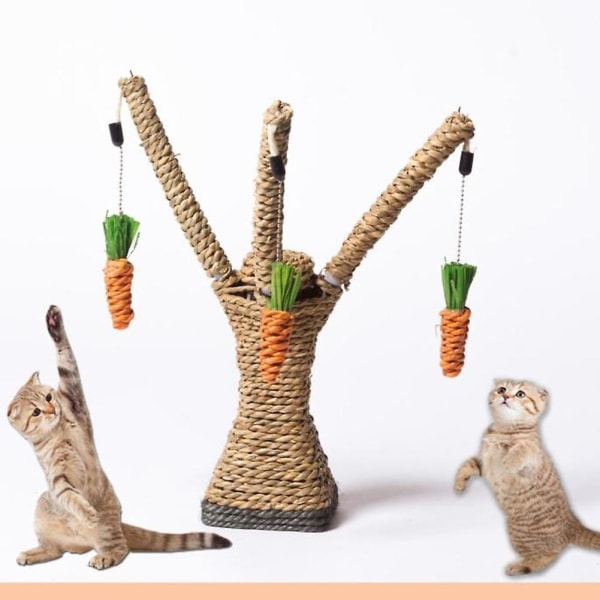 Cat Scratcher Tree Form Hängande morot Reptålig stolpeleksak husdjurstillbehör