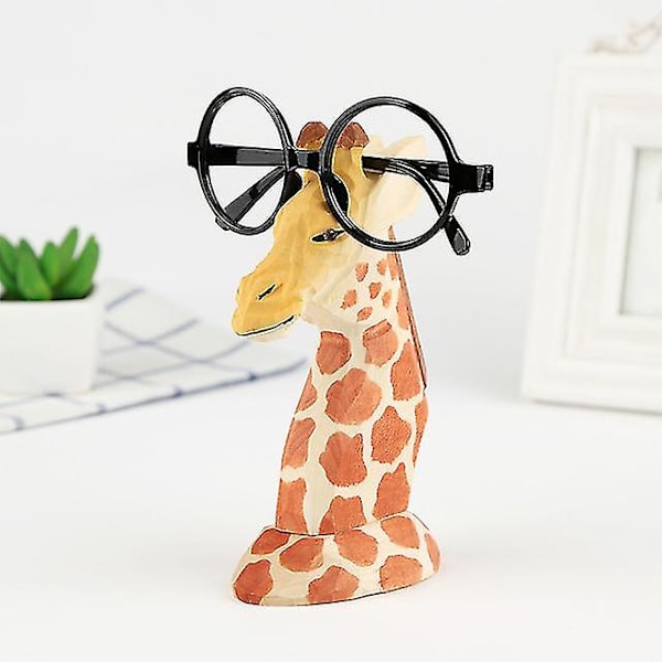 Kreativt trä handsnidade glasögonhållare Glasögonställ Displayställ Giraffe