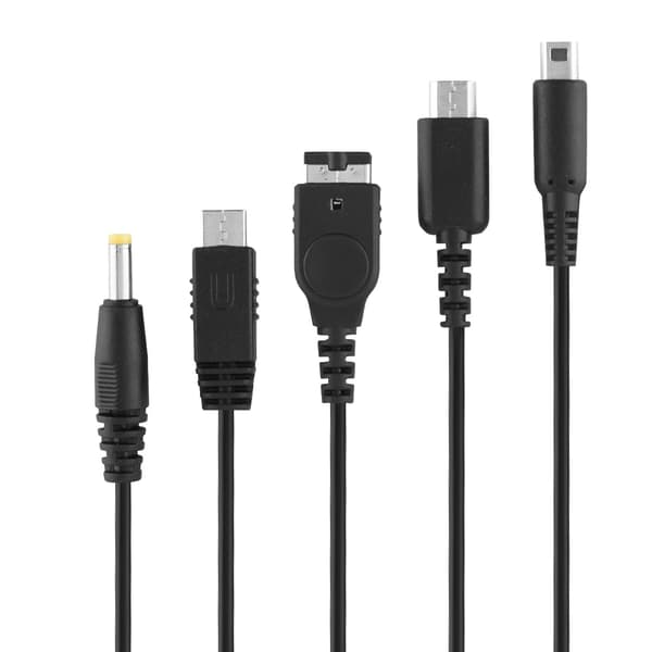 Multifunksjons USB-ladekabel for Nintendo NDS XL 3DS Wii U PSP