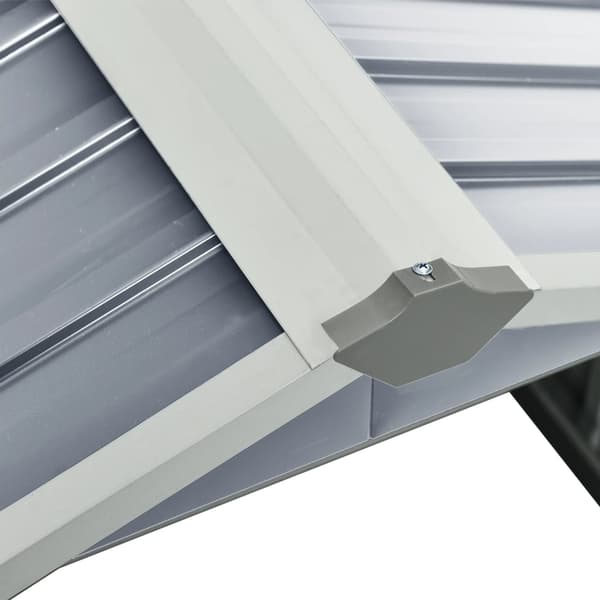 【BQ】vidaXL Robotplæner skur 92x97x63 cm galvaniseret stål grå Grey grå