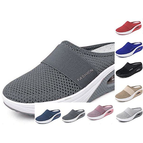 Damskor Mesh Andas Casual Half Tofflor Inre Heightening Mörkblå EU 39