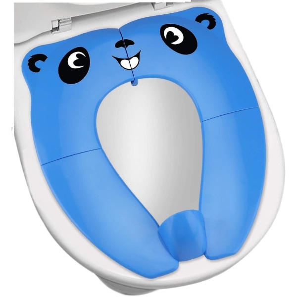 Bærbart toalettsett med bæreveske og 10 pakker engangstoalettsetetrekk panda blue