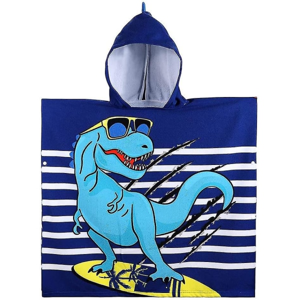 Poncho hættehåndklæder til børn, udsøgt mønster strandbadehåndklæder med hætte til drenge piger børn Dinosaur
