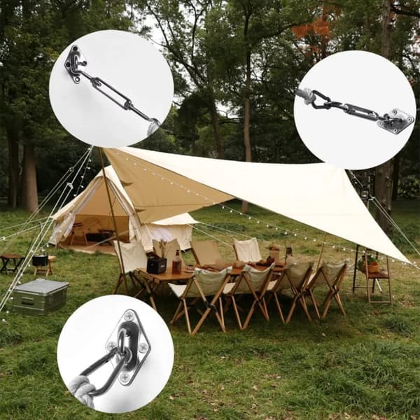 Shade Sail Hardware Kit Rustfrit stål S Krog M6 Fastgørelseselementer til solsejl Markise